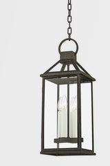 Sanders Outdoor Hanging Lantern by Troy Lighting, Dimmable, Cottage Style, French Iron Finish, 22.25”H, 4 Light Fixtures