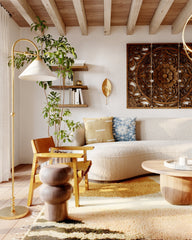 Mitzi Sang 64.5-Inch Floor Lamp with Aged Brass Finish and Dimmable White Linen Shade