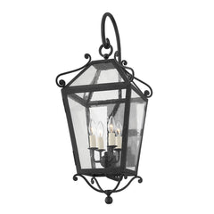 Santa Barbara County Large Outdoor Wall Sconce 4 Light French Iron Seeded Glass 34"H by Troy Lighting