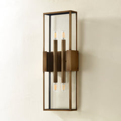 Santa Clara Large Outdoor Wall Sconce by Troy Lighting, 24" Patina Brass, ETL Wet Rated, Dimmable