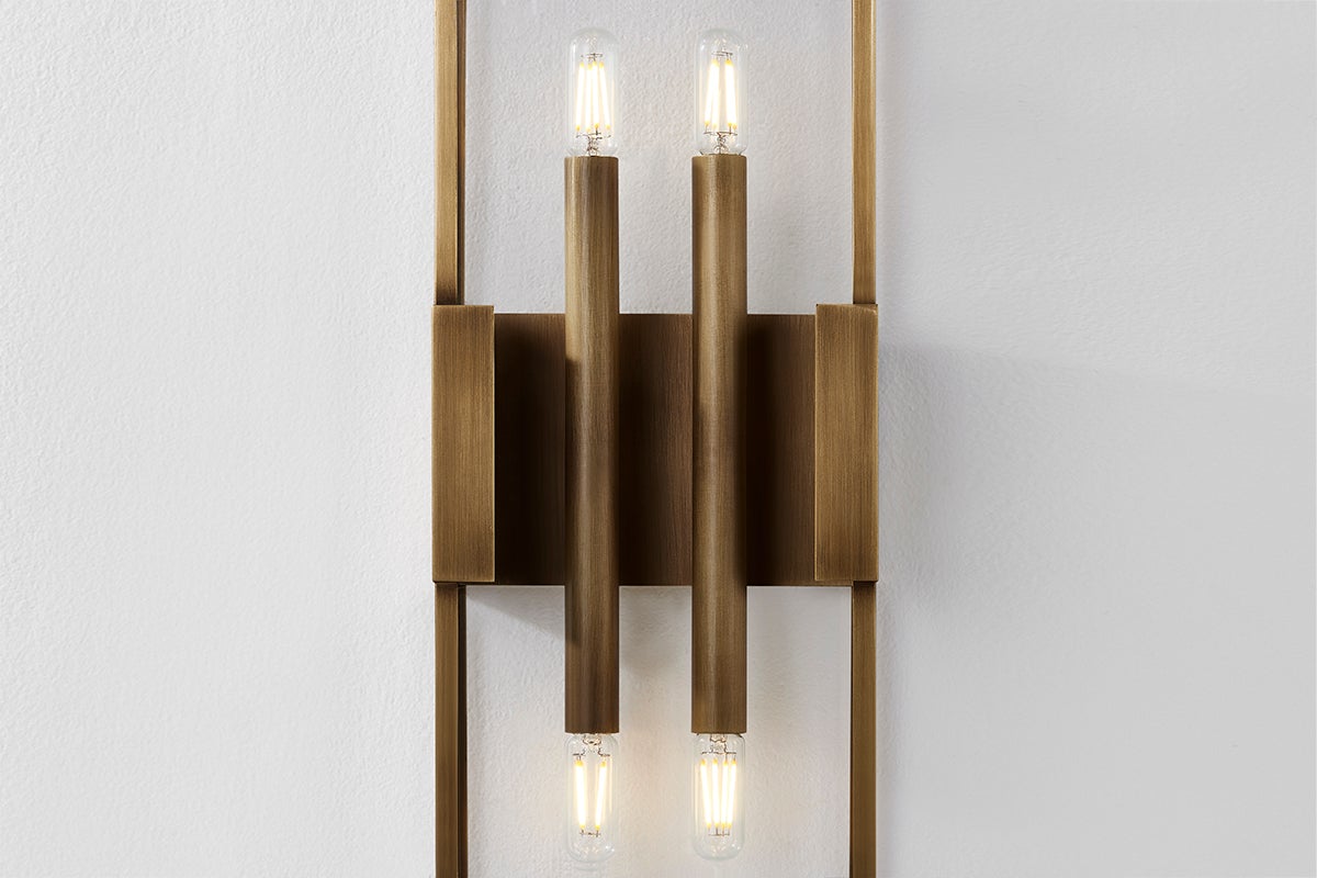 Santa Clara Large Outdoor Wall Sconce by Troy Lighting, 24" Patina Brass, ETL Wet Rated, Dimmable