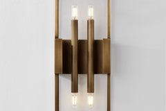 Santa Clara Large Outdoor Wall Sconce by Troy Lighting, 24" Patina Brass, ETL Wet Rated, Dimmable