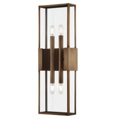 Santa Clara Large Outdoor Wall Sconce by Troy Lighting, 24" Patina Brass, ETL Wet Rated, Dimmable