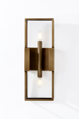 Santa Clara Medium Outdoor Wall Sconce, Patina Brass Finish, Dimmable, 18W, ETL Wet Rated, 18" High