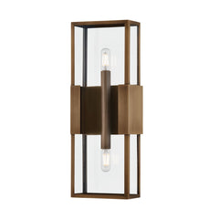 Santa Clara Medium Outdoor Wall Sconce, Patina Brass Finish, Dimmable, 18W, ETL Wet Rated, 18" High