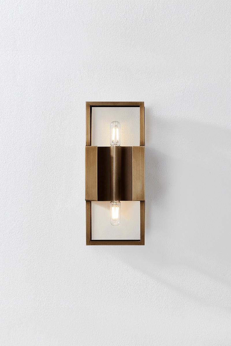 Santa Clara Outdoor Wall Sconce By Troy Lighting, Patina Brass Finish, Dimmable, 13.25"H x 5.5"W