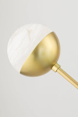 Saratoga 12-Light Chandelier by Hudson Valley Lighting, Dimmable, Aged Brass, Alabaster Shades, Adjustable Height
