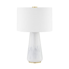 Saugerties Table Lamp 26" Tall With Dimmable Brightness And Elegant White Ash Ceramic Base