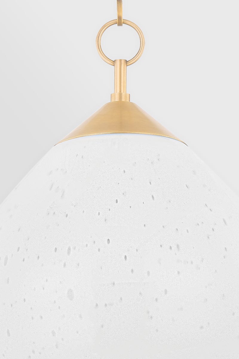 Semilla Pendant Light by Corbett Lighting, Vintage Brass Finish, Adjustable 21.25" to 91.75", Dimmable, UL Damp Rated