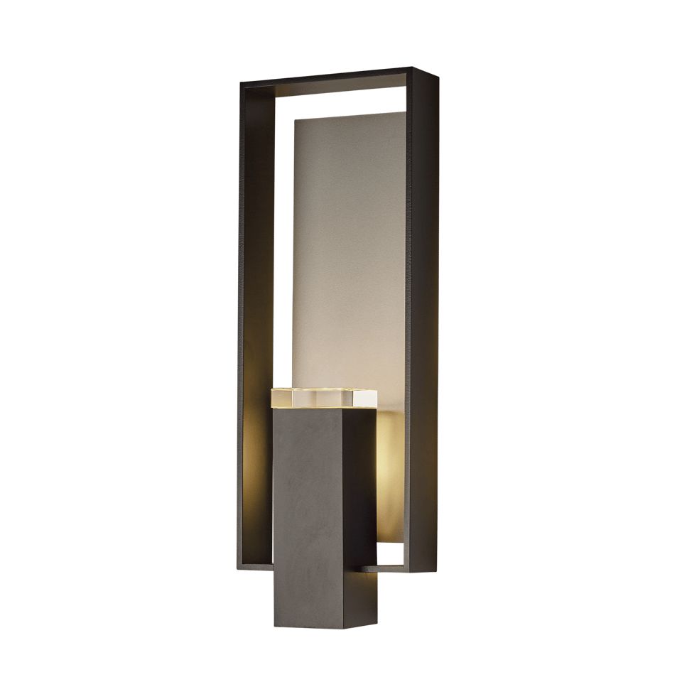 Hubbardton Forge Shadow Box Large Outdoor Sconce, Dimmable, UL Wet Rated, Multiple Finishes