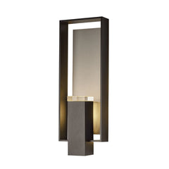 Hubbardton Forge Shadow Box Large Outdoor Sconce, Dimmable, UL Wet Rated, Multiple Finishes