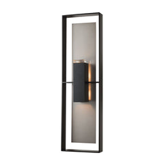 Hubbardton Forge 34 Inch Shadow Box Tall Outdoor Sconce with Dimmable Feature and UL Wet Rating
