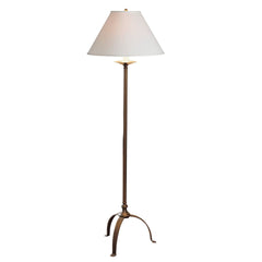 Hubbardton Forge Simple Lines Floor Lamp, Hand-Forged Steel, Dimmable, Linen Shade, 58" Tall