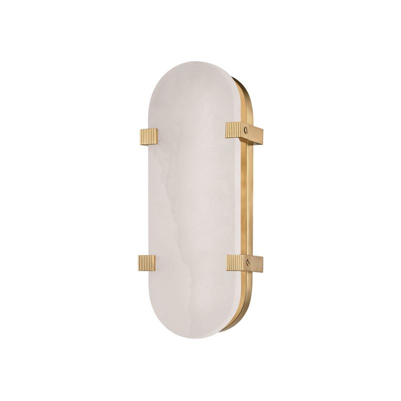 Hudson Valley Lighting Skylar Sconce 13.75" LED Wall Light in Handcrafted Alabaster, Dimmable, UL Damp Rated