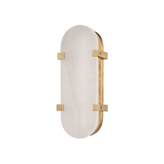 Hudson Valley Lighting Skylar Sconce 13.75" LED Wall Light in Handcrafted Alabaster, Dimmable, UL Damp Rated