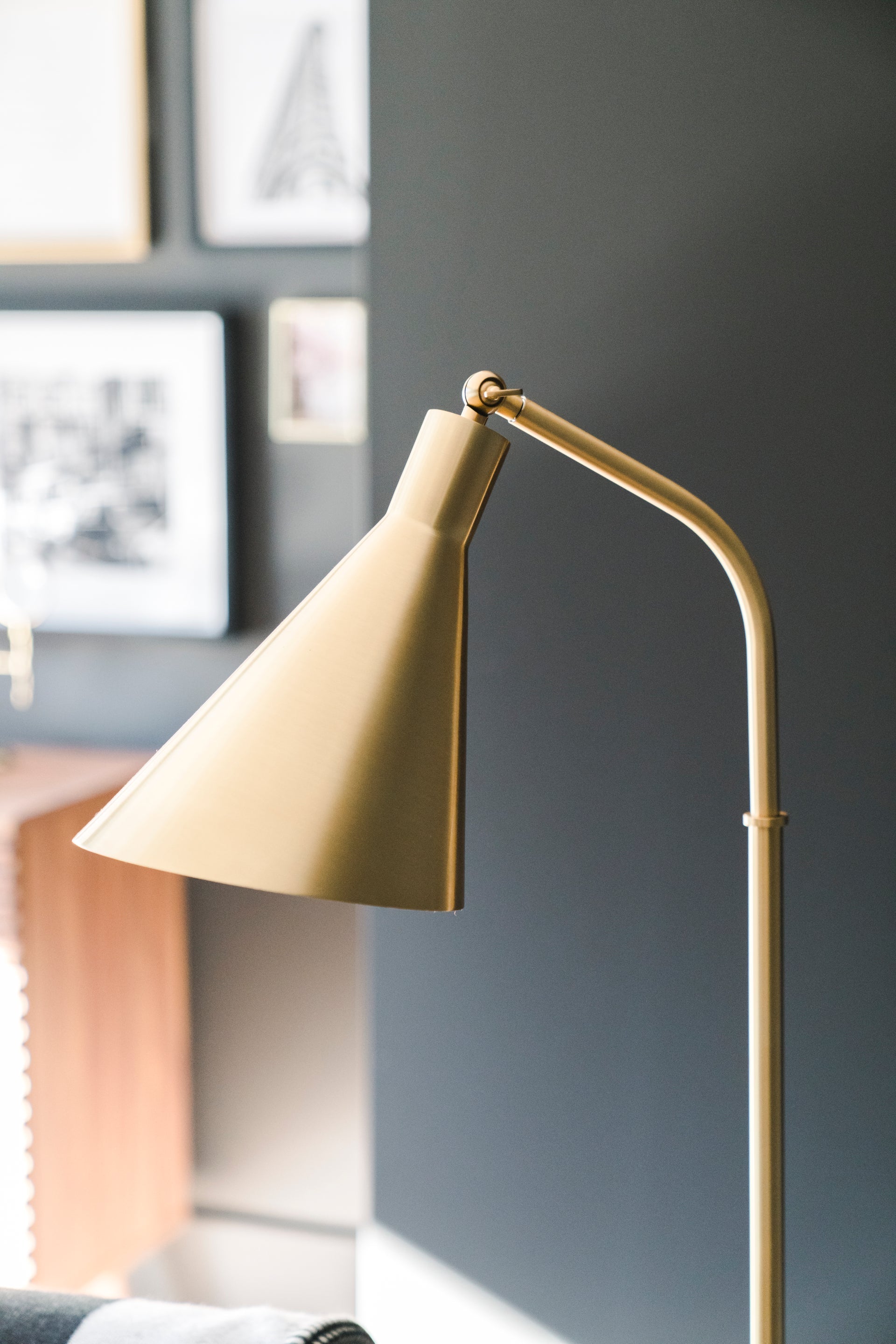 Stanton 54-Inch Floor Lamp by Hudson Valley Lighting, Aged Brass Finish, Dimmable E26 Socket, Steel Construction