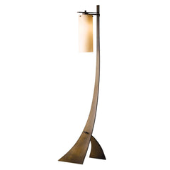 Stasis Floor Lamp by Hubbardton Forge - Hand-Forged Iron with Opal Glass Shade, 100W Max, Dimmable