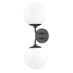 Stella 2-Light Dimmable Sconce by Mitzi with Glossy Opal Glass Shade and Multiple Finish Options