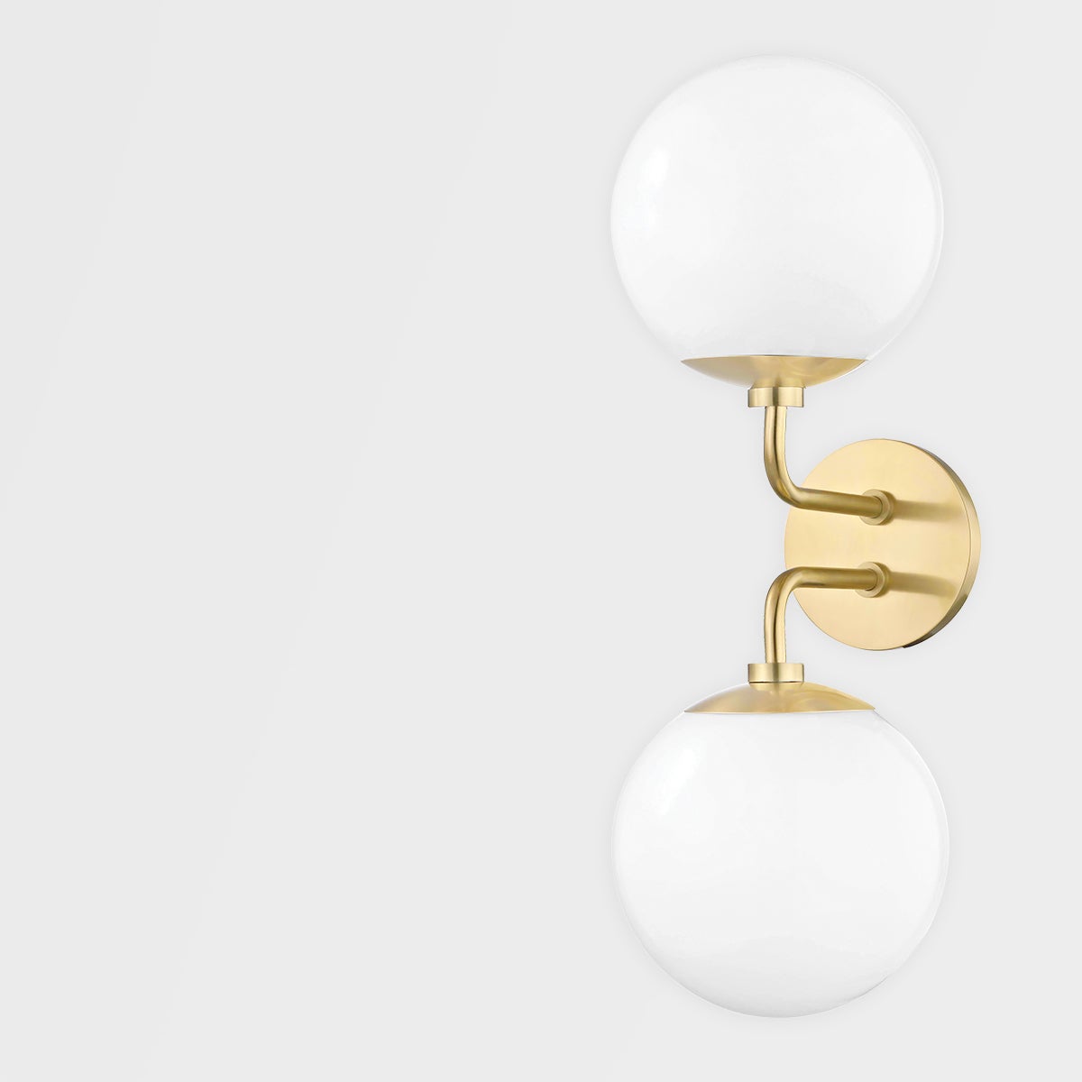 Stella 2-Light Dimmable Sconce by Mitzi with Glossy Opal Glass Shade and Multiple Finish Options