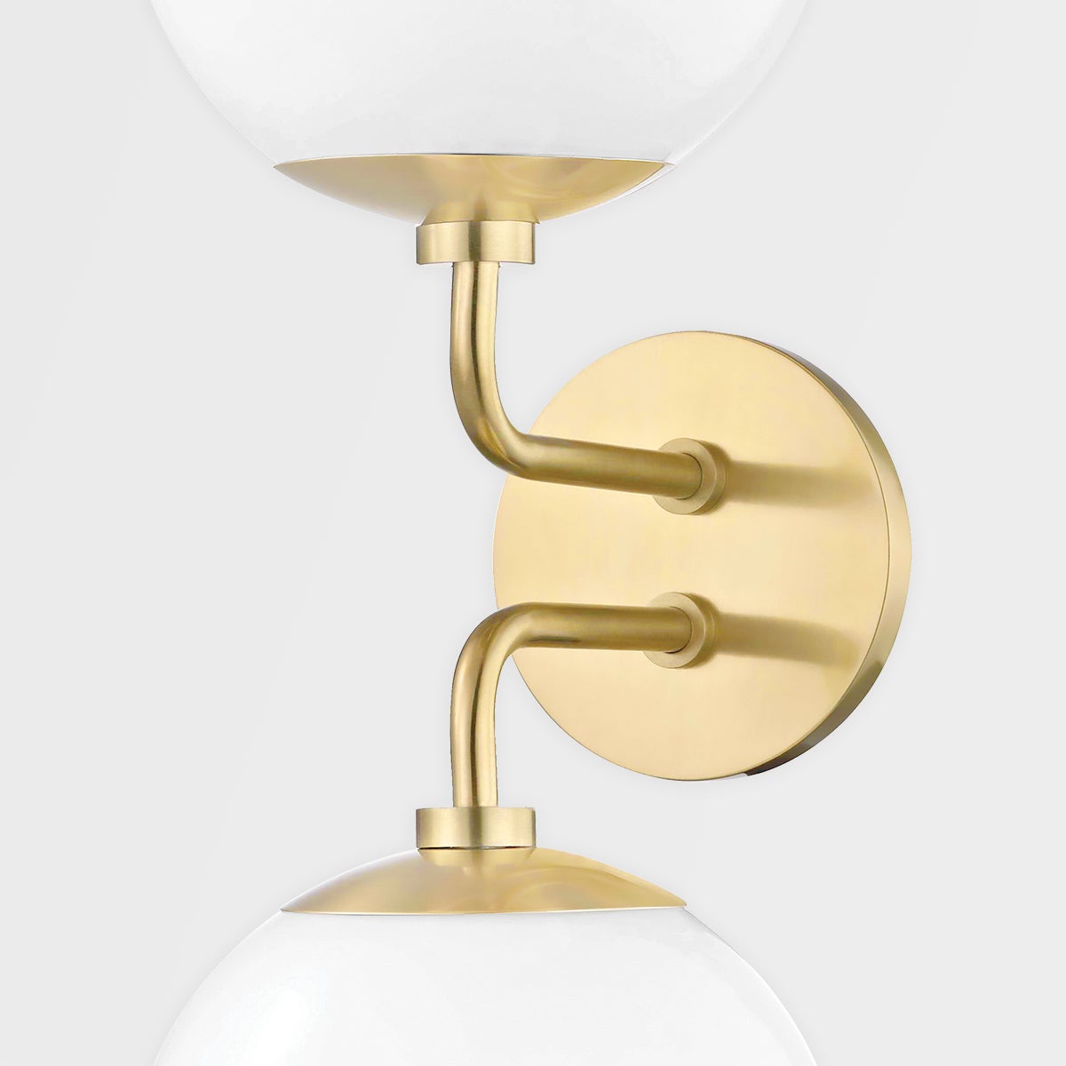 Stella 2-Light Dimmable Sconce by Mitzi with Glossy Opal Glass Shade and Multiple Finish Options