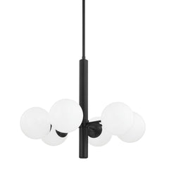 Mitzi Stella 6-Light Chandelier with Dimmable Lighting and Adjustable Height, Aged Brass Finish