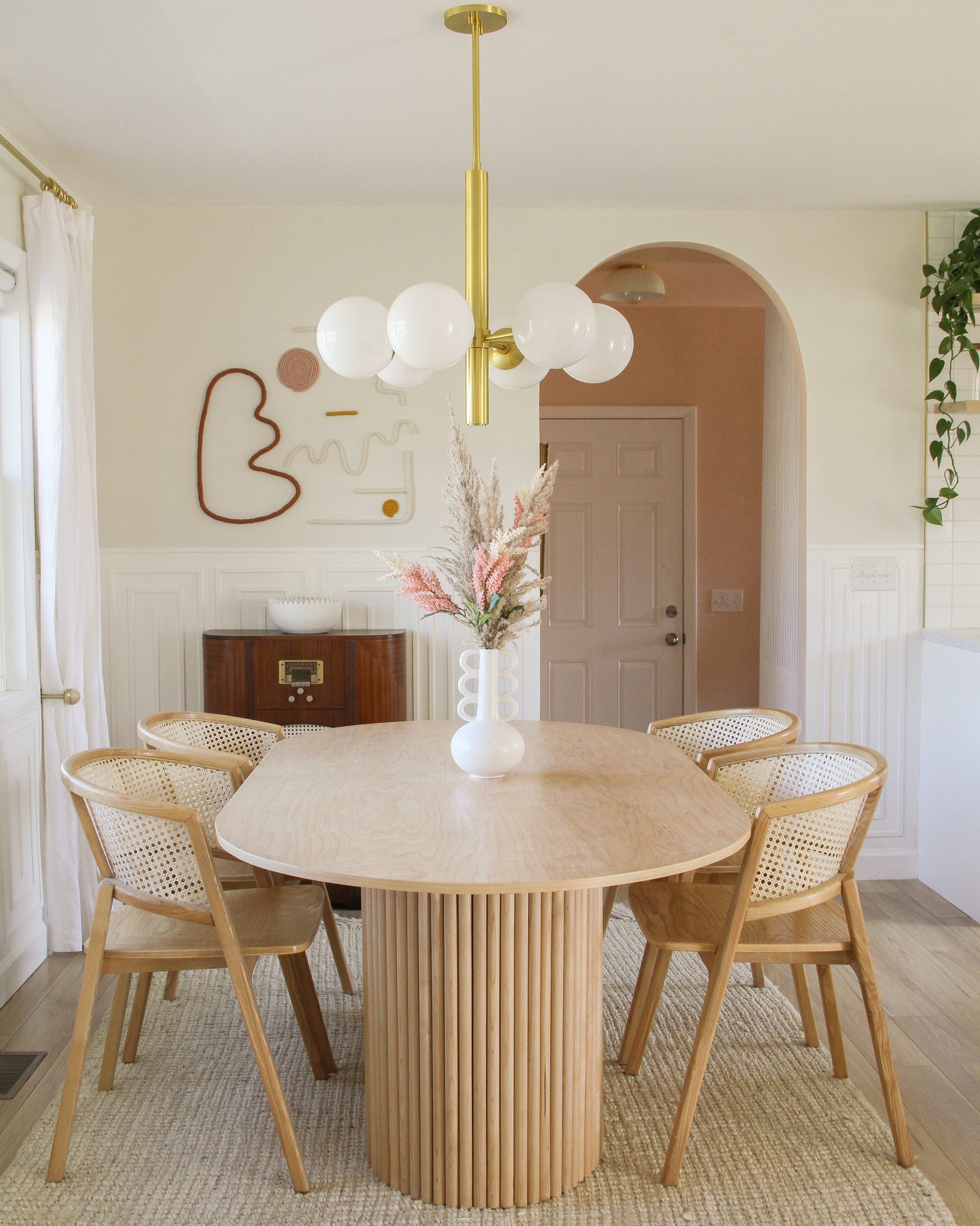 Mitzi Stella 6-Light Chandelier with Dimmable Lighting and Adjustable Height, Aged Brass Finish