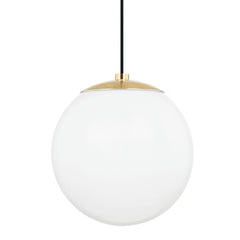 Mitzi Stella Pendant Light 12" Frosted Glass Shade In Aged Brass, Old Bronze, Polished Nickel