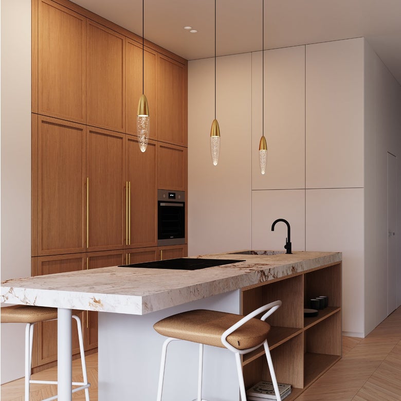 Sultana Pendant Light by SONNEMAN – 3W LED, 400 Lumens, Adjustable Height, Seeded Crystal Glass