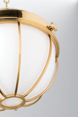 Sumner Large Pendant Light by Hudson Valley Lighting, Opaque White Glass, 150W Dimmable, 2 Finishes