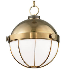 Sumner Large Pendant Light by Hudson Valley Lighting, Opaque White Glass, 150W Dimmable, 2 Finishes