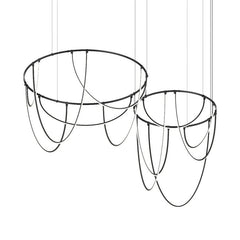 SONNEMAN Suspenders 2-Bar Offset Ring Pendant Light with Dimmable LED, 3000K, Adjustable Height, 16,414 Lumens