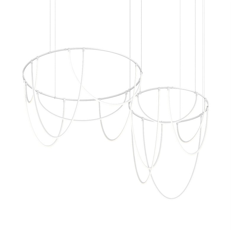 SONNEMAN Suspenders 2-Bar Offset Ring Pendant Light with Dimmable LED, 3000K, Adjustable Height, 16,414 Lumens