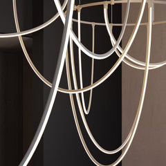 SONNEMAN Suspenders 2-Bar Offset Ring Pendant Light with Dimmable LED, 3000K, Adjustable Height, 16,414 Lumens