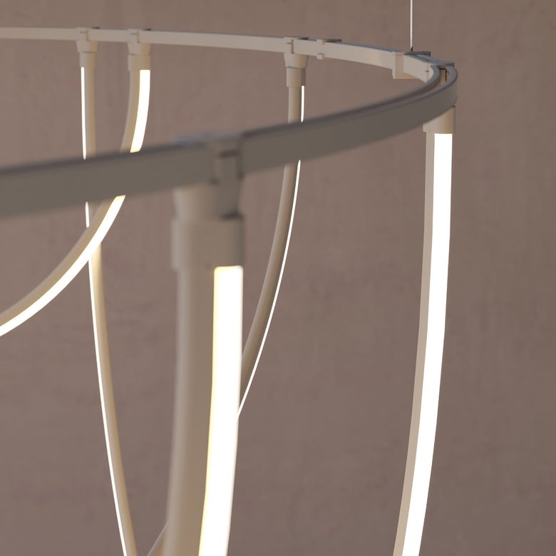 SONNEMAN Suspenders 2-Bar Offset Ring Pendant Light with Dimmable LED, 3000K, Adjustable Height, 16,414 Lumens