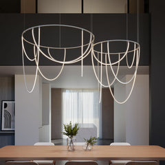 SONNEMAN Suspenders 2-Bar Offset Ring Pendant Light with Dimmable LED, 3000K, Adjustable Height, 16,414 Lumens