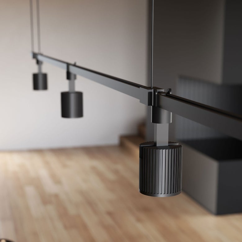 SONNEMAN 96-Inch 1-Tier Linear Pendant Light with Aimable Cylinders and Satin Black Finish