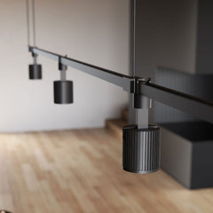 SONNEMAN 96-Inch 1-Tier Linear Pendant Light with Aimable Cylinders and Satin Black Finish