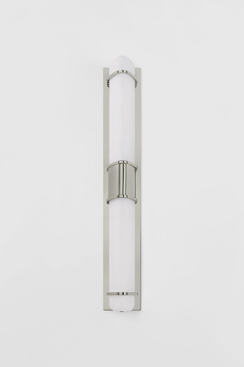 Tottenville Large Wall Sconce by Hudson Valley Lighting - Dimmable, Matte Cloud Glass, UL Damp Rated, 27"H