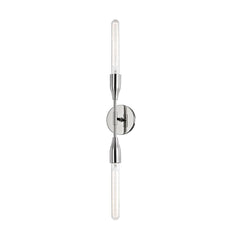 Mitzi Tara 2-Light Tubular Wall Sconce with Dimmable Function in Aged Brass, Old Bronze, Polished Nickel