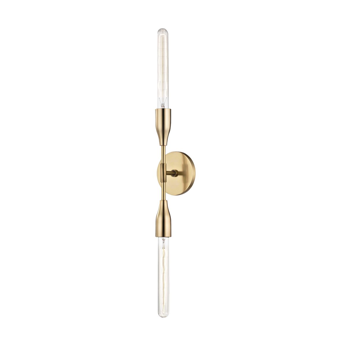 Mitzi Tara 2-Light Tubular Wall Sconce with Dimmable Function in Aged Brass, Old Bronze, Polished Nickel