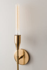 Tara Tubular Sconce By Mitzi, Modern Torchiere Wall Light, Dimmable, Available In 3 Finishes