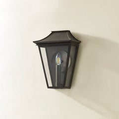 Tehama Outdoor Wall Sconce by Troy Lighting, French Iron Finish, ETL Wet Rated, Dimmable