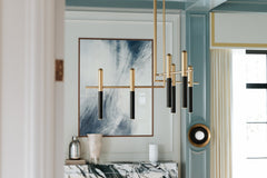 Hudson Valley Lighting Thurston Chandelier, 6-Light Aged Old Bronze with Clear Glass Shade