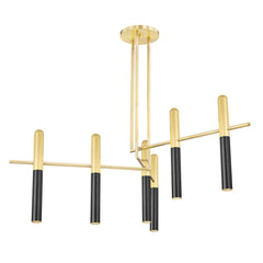 Hudson Valley Lighting Thurston Chandelier, 6-Light Aged Old Bronze with Clear Glass Shade