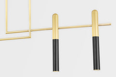 Thurston 4-Light Linear Chandelier by Hudson Valley Lighting in Aged Old Bronze with Clear Glass Shades