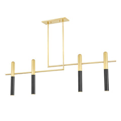Thurston 4-Light Linear Chandelier by Hudson Valley Lighting in Aged Old Bronze with Clear Glass Shades