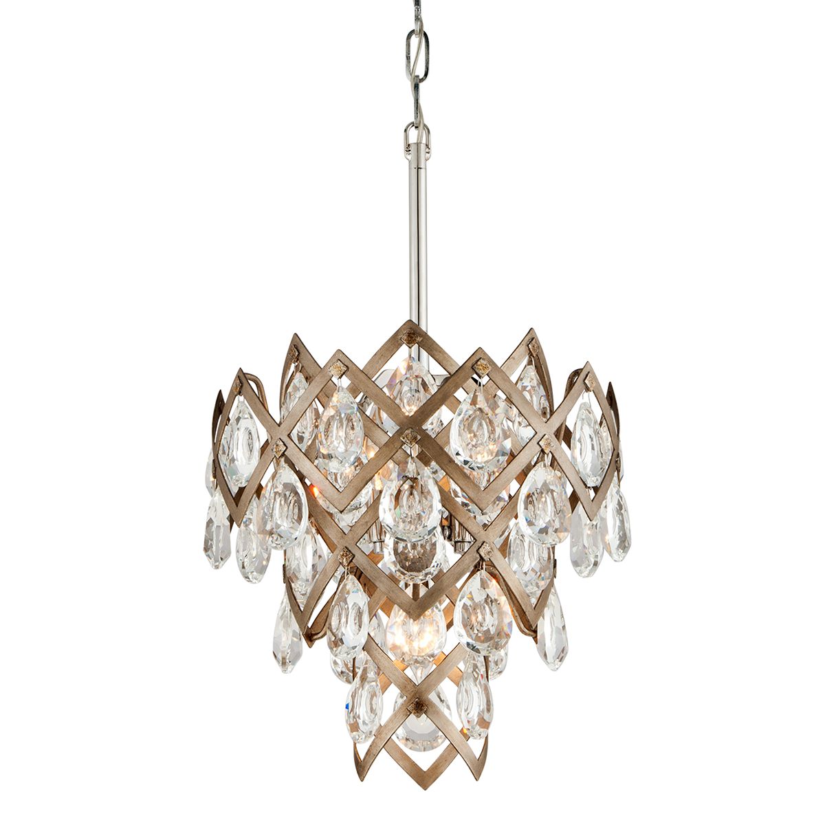 Tiara Pendant Light by Corbett Lighting, Adjustable 21.25"-97.5", Dimmable, Vienna Bronze Finish, UL Rated