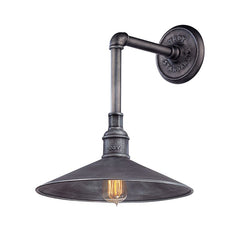 Toledo Medium Wall Sconce by Troy Lighting, Industrial Rustic Design, Old Silver Finish, Dimmable E26, UL Wet Rated
