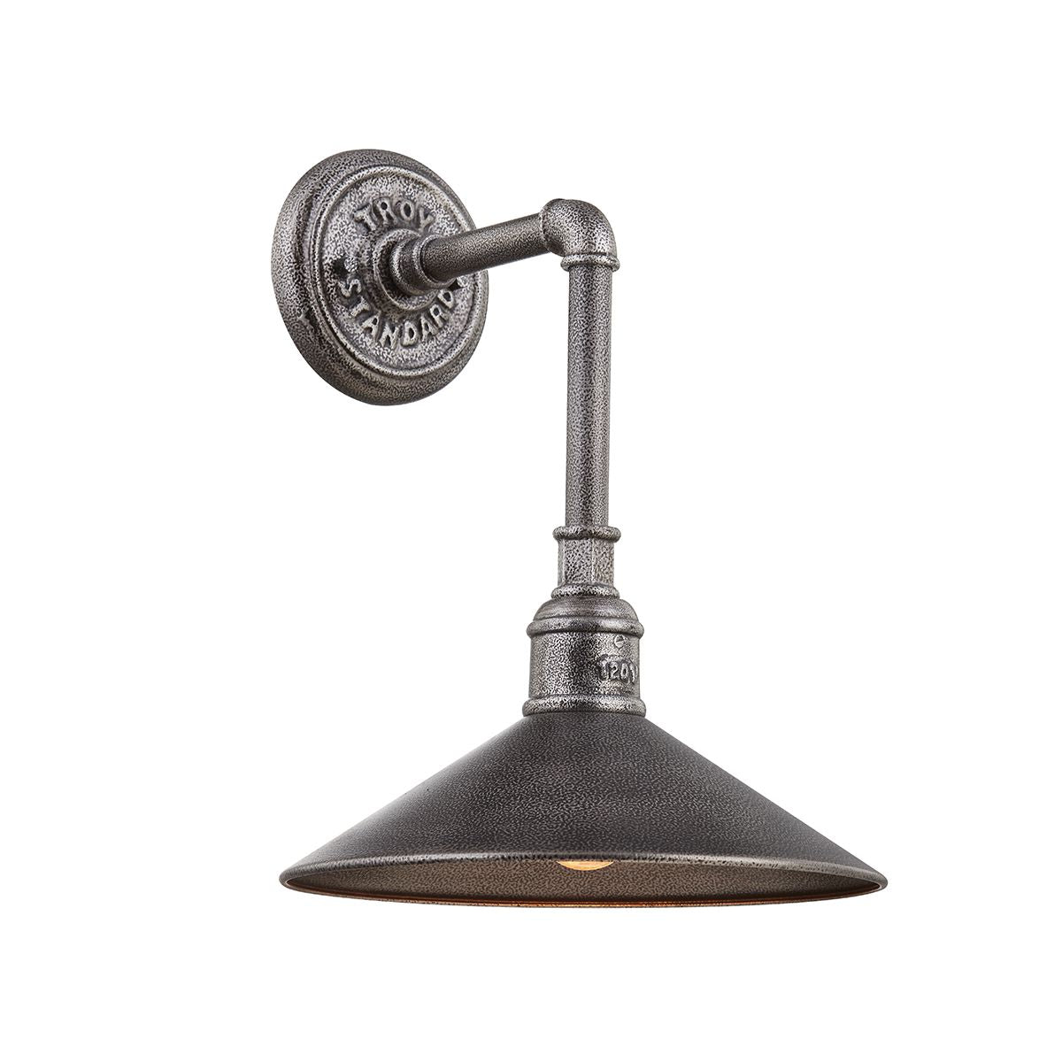 Toledo Wall Sconce 15" High Outdoor Light in Antique Silver Finish - Industrial Rustic Design by Troy Lighting