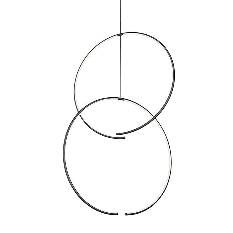 SONNEMAN Torc Double Pendant LED Chandelier, Dimmable, 3000K, 2000 Lumens, Modern Design